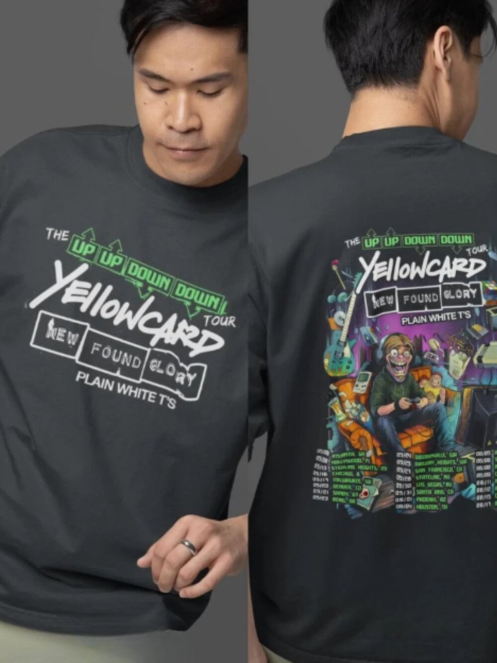 Yellowcard Up Up Down Down Tour 2026 Band Tee Pop Punk Concert Shirt